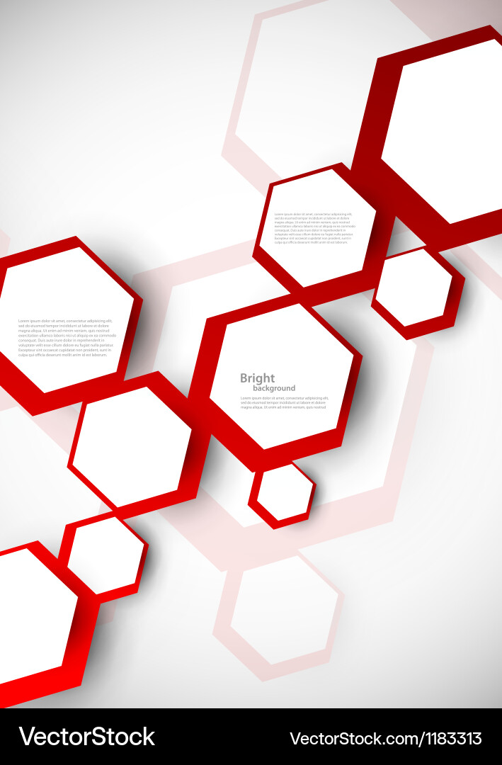 Red Hexagon Pattern Background vector image
