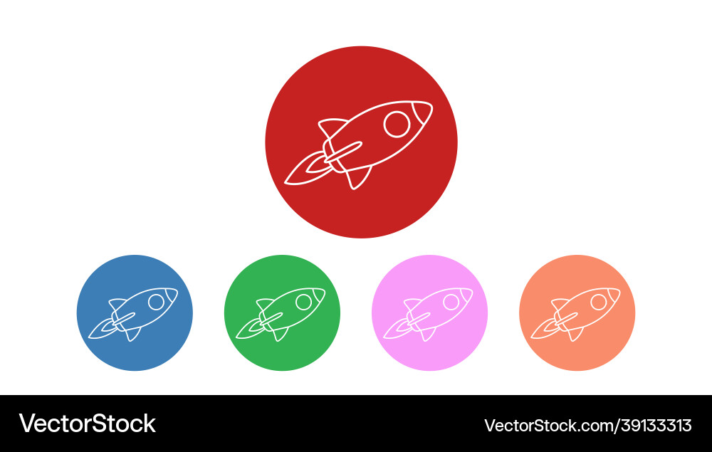 Rocket icon set Vector Image