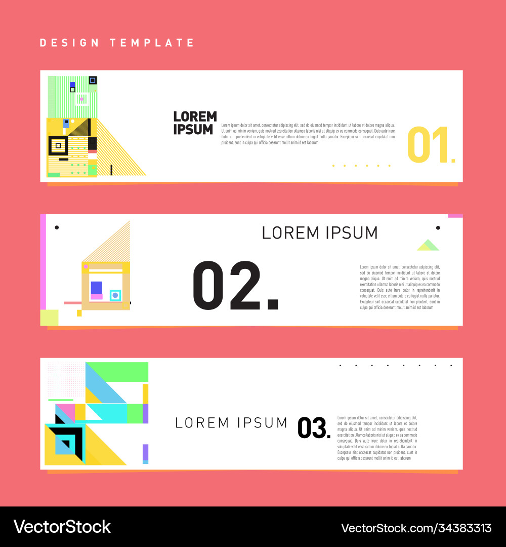 Set abstract banner web design template retro Set abstract banner web design template retro vector image