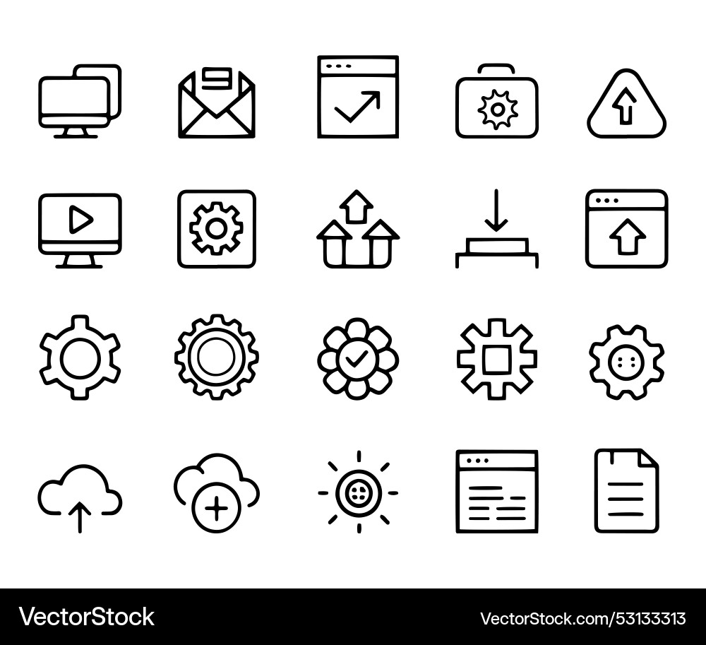 Software update icons set isolated on white vector image