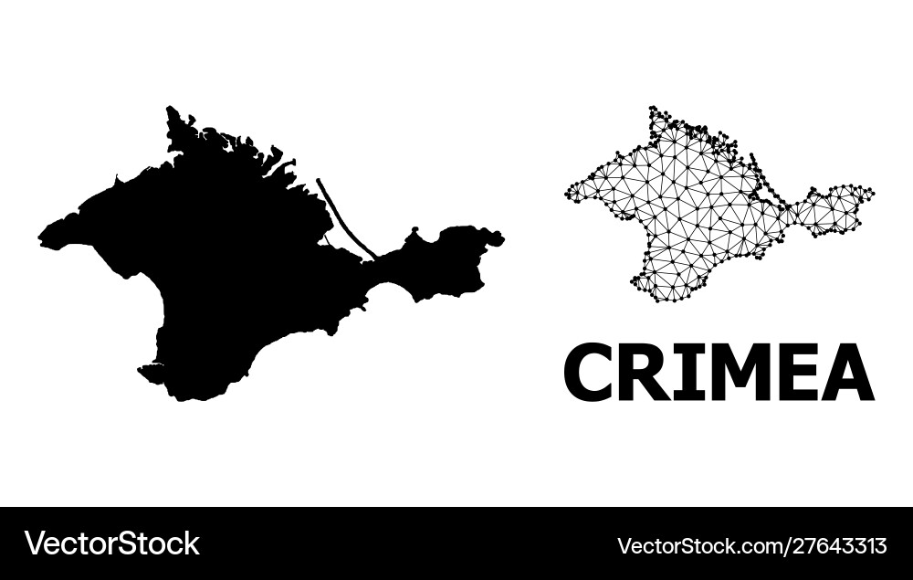 Solid and network map crimea Solid and network map crimea Vector Image