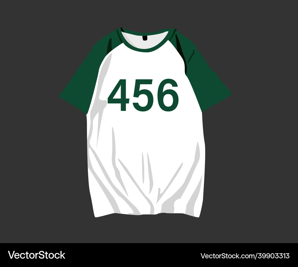 Squid game shirt number 456 seong gi-hun clothes Squid game shirt number 456 seong gi-hun clothes vector image