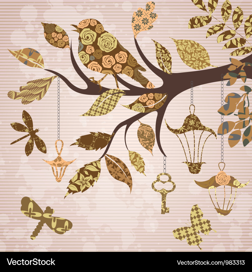 Tree Branch Scrapbooking Background vector image