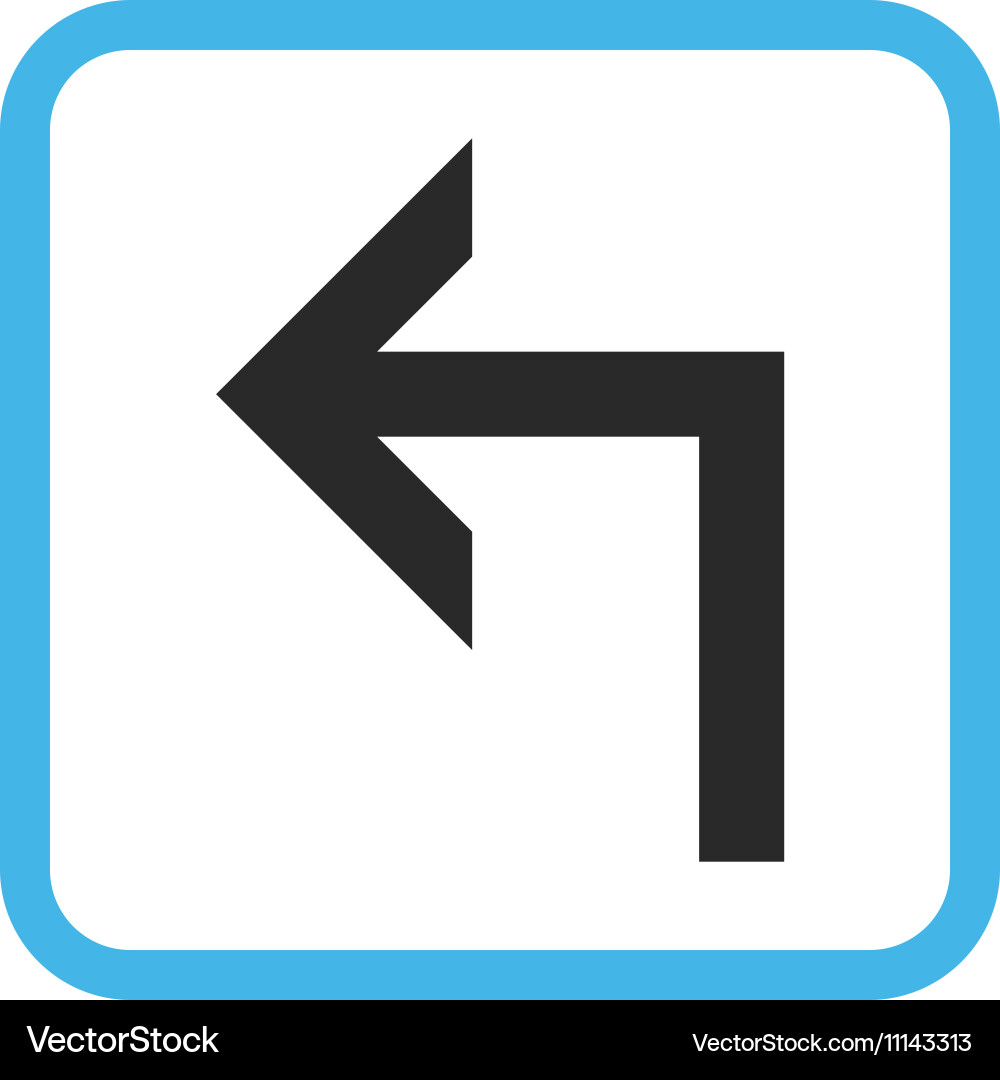 Turn left icon in a frame Vector Image