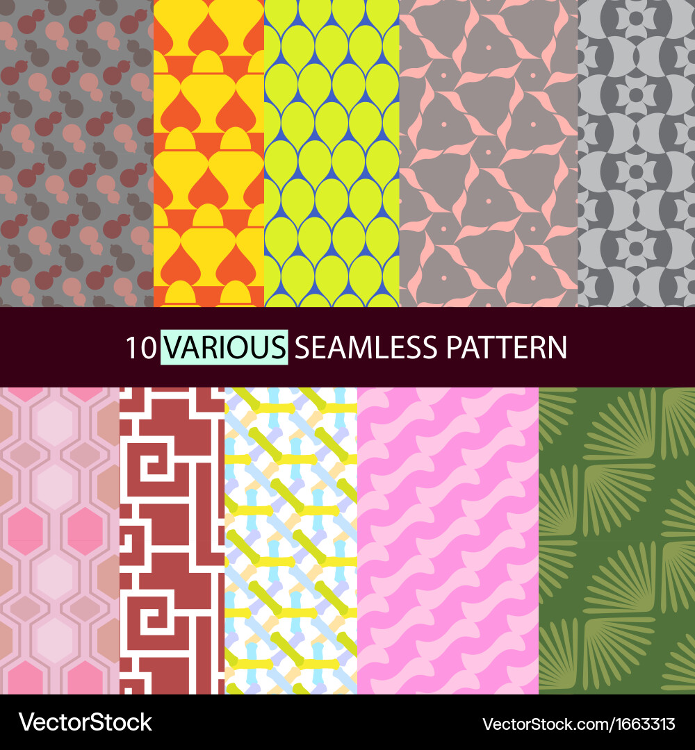 Various shape seamless pattern vector image