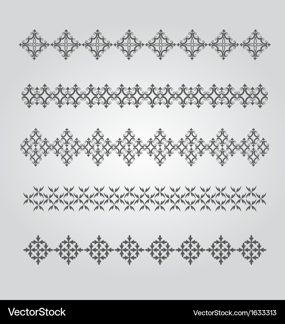 Vintage Floral Borders vector image