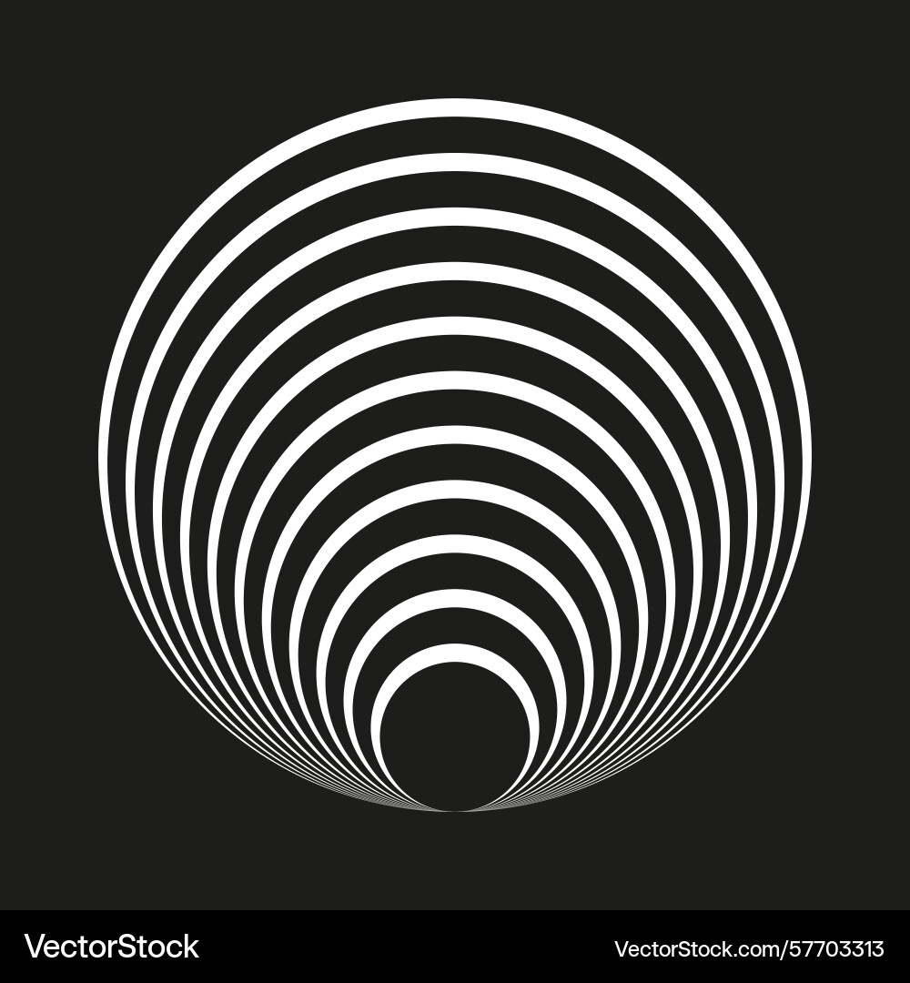 White arc pattern concentric circle minimalist vector image