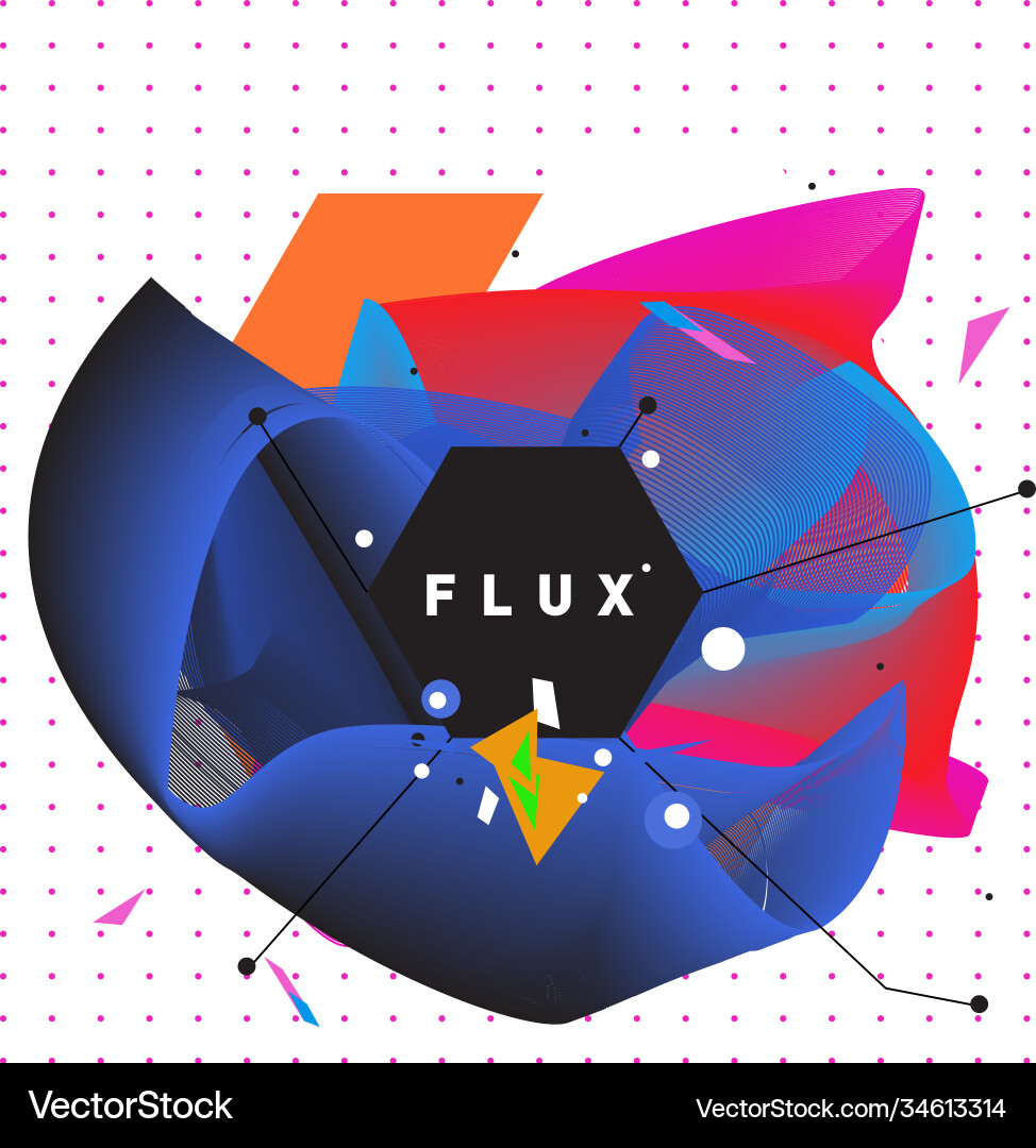 3d colorful wave background dynamic flux effect Vector Image
