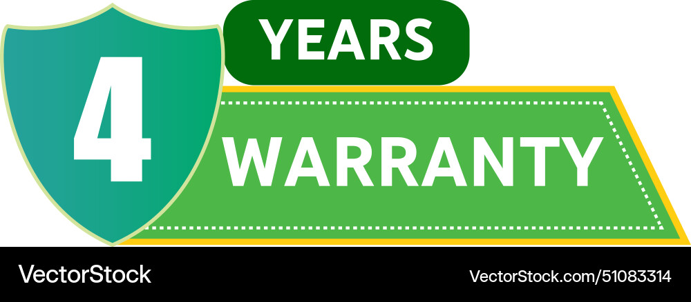 4 year warranty seal stamp vector image