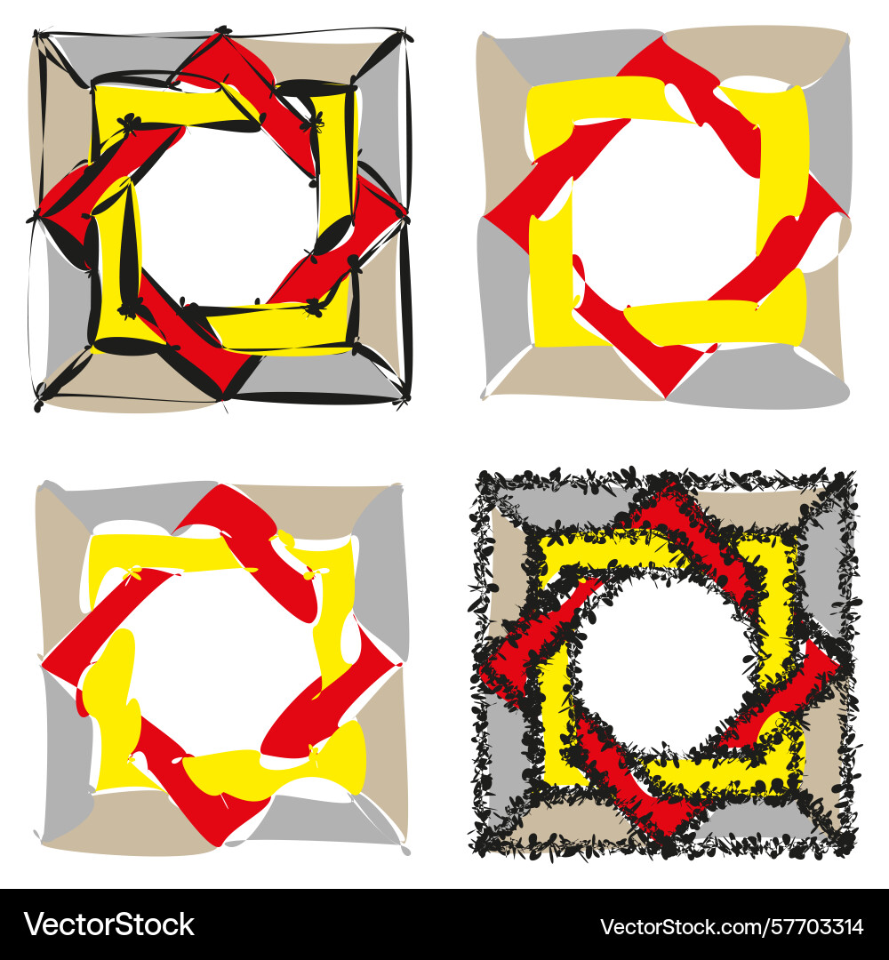 Abstract brushstroke pattern dynamic square shape Abstract brushstroke pattern dynamic square shape vector image