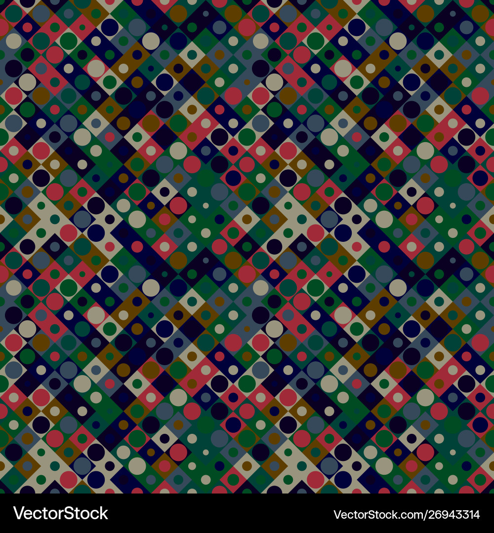 Abstract colorful seamless circle mosaic pattern vector image