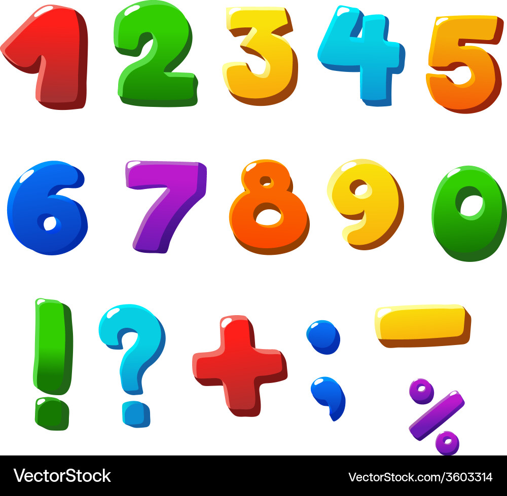 Bright Number Set Vector Image