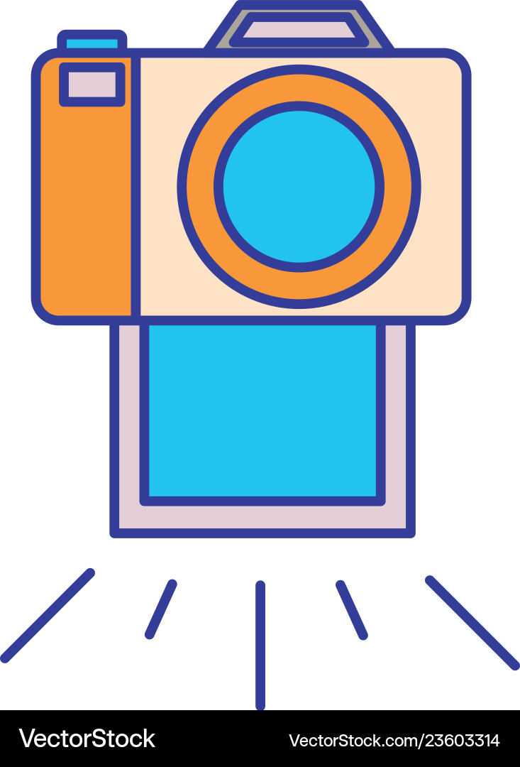 Camera with set icons isolated icon Camera with set icons isolated icon vector image