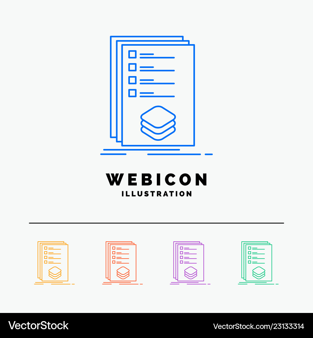 Categories check list listing mark 5 color line Categories check list listing mark 5 color line vector image