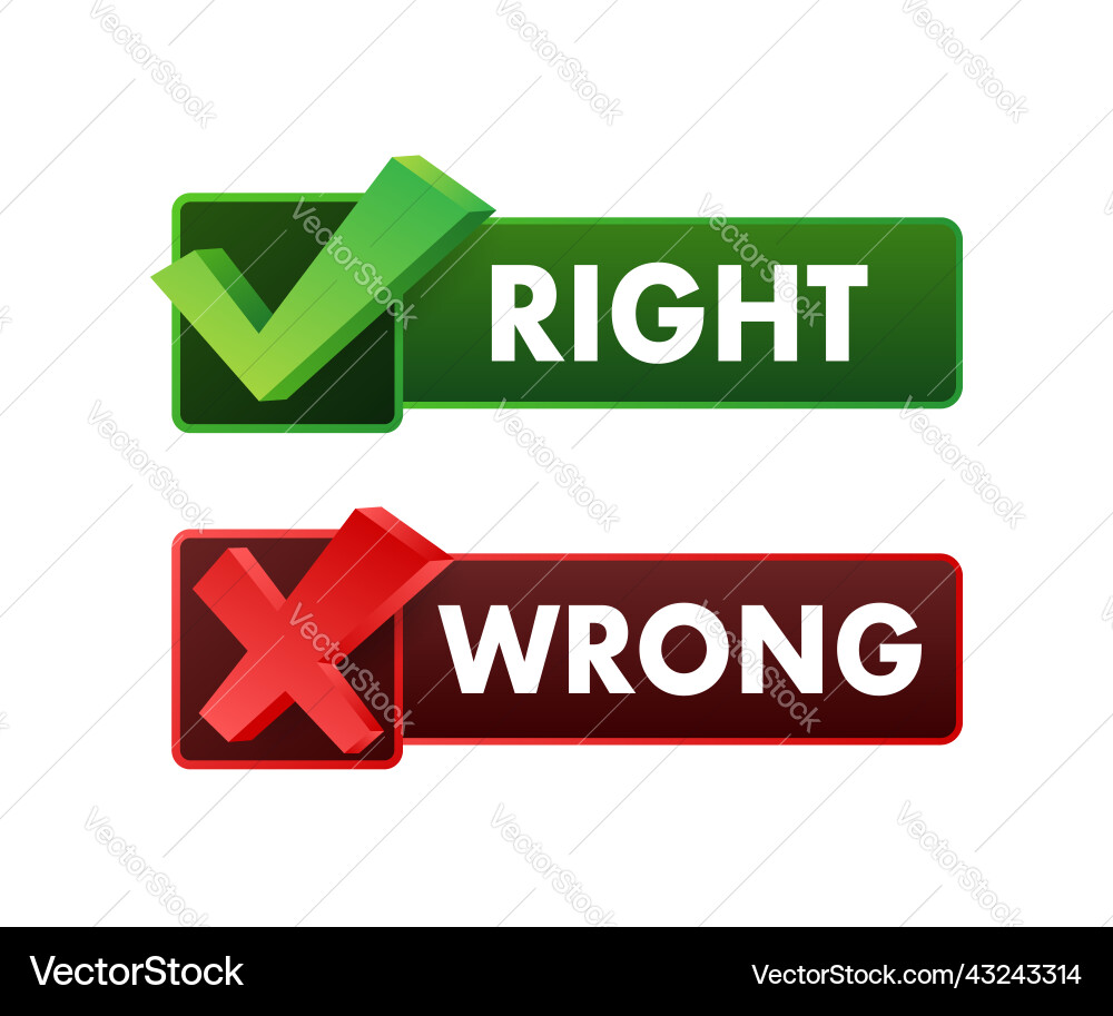 Check Marks: Right and Wrong vector image
