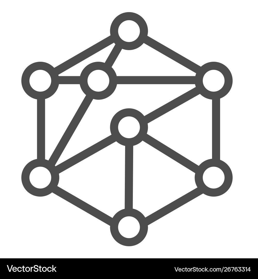Cube Network Icon - Blockchain vektorbild