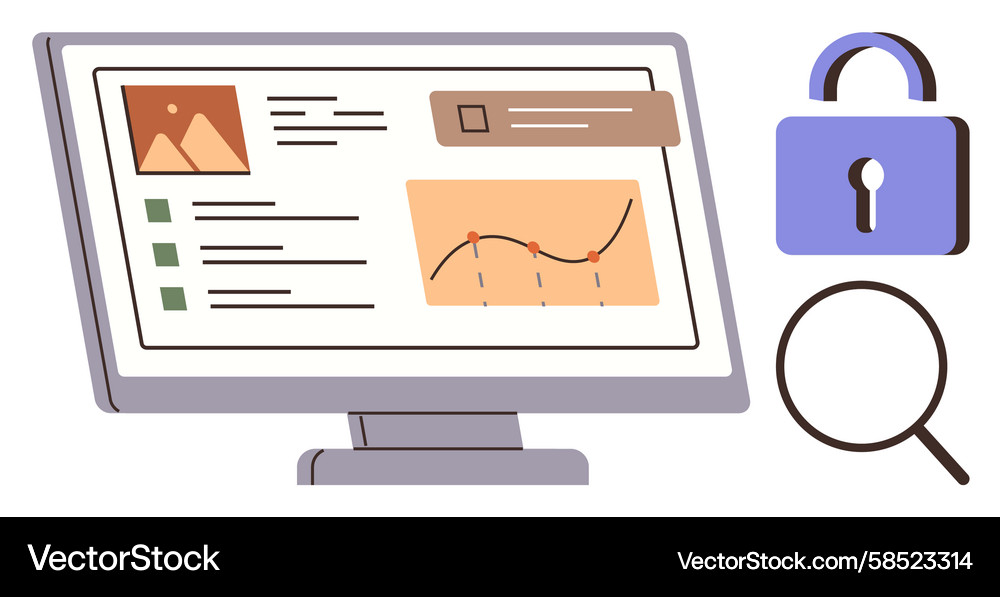 Data Analysis & Security Monitoring Vector Image