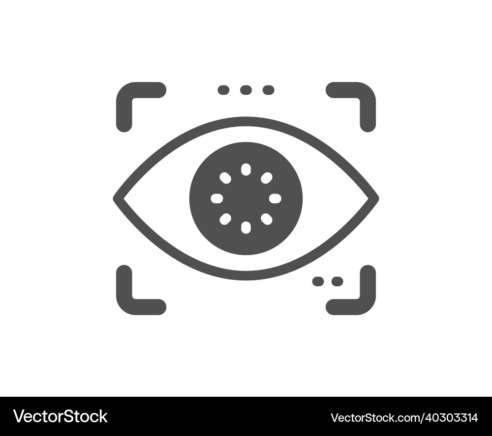Eye detect icon retina scan sign Vector Image