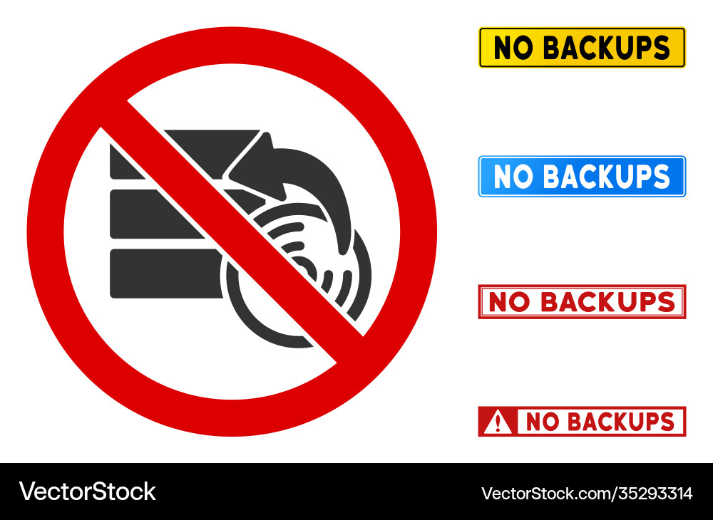 Flat no data recovery sign with captions Flat no data recovery sign with captions vector image