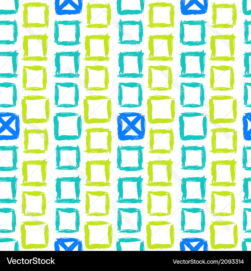 Geometric pattern with small hand painted squares Vector Image