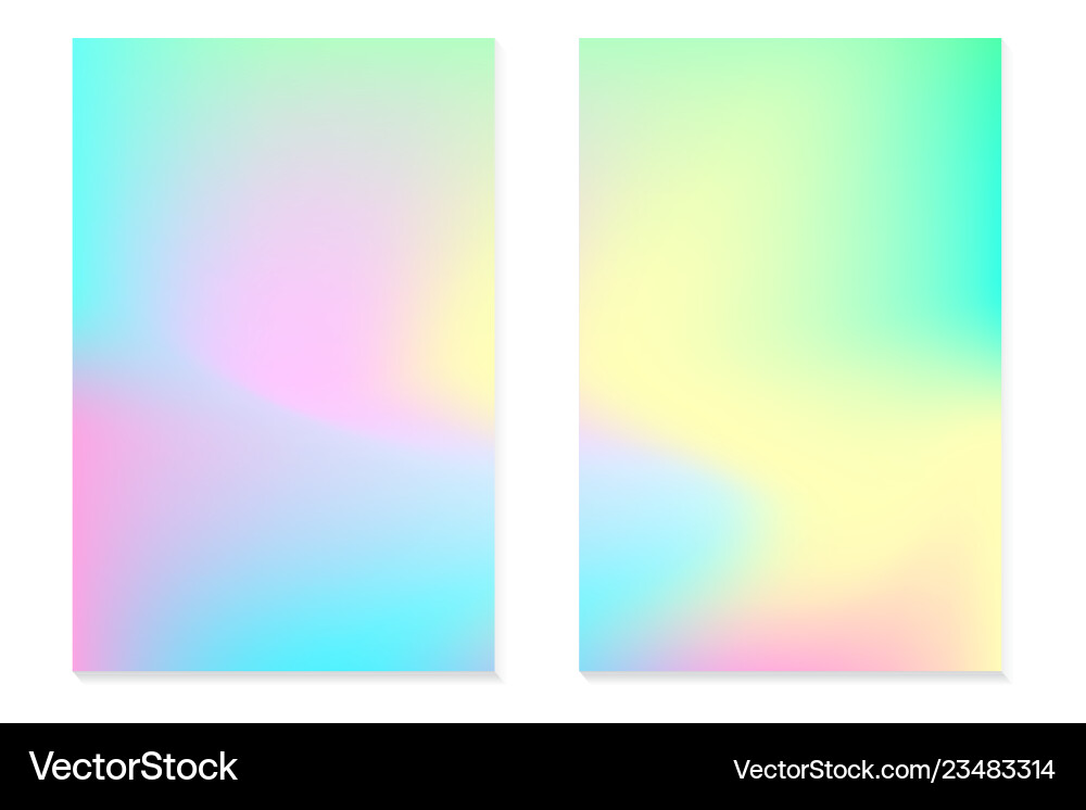 Gradient hologram backgrounds set of colorful vector image