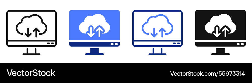Icon or logo of cloud computing technology Icon or logo of cloud computing technology vector image