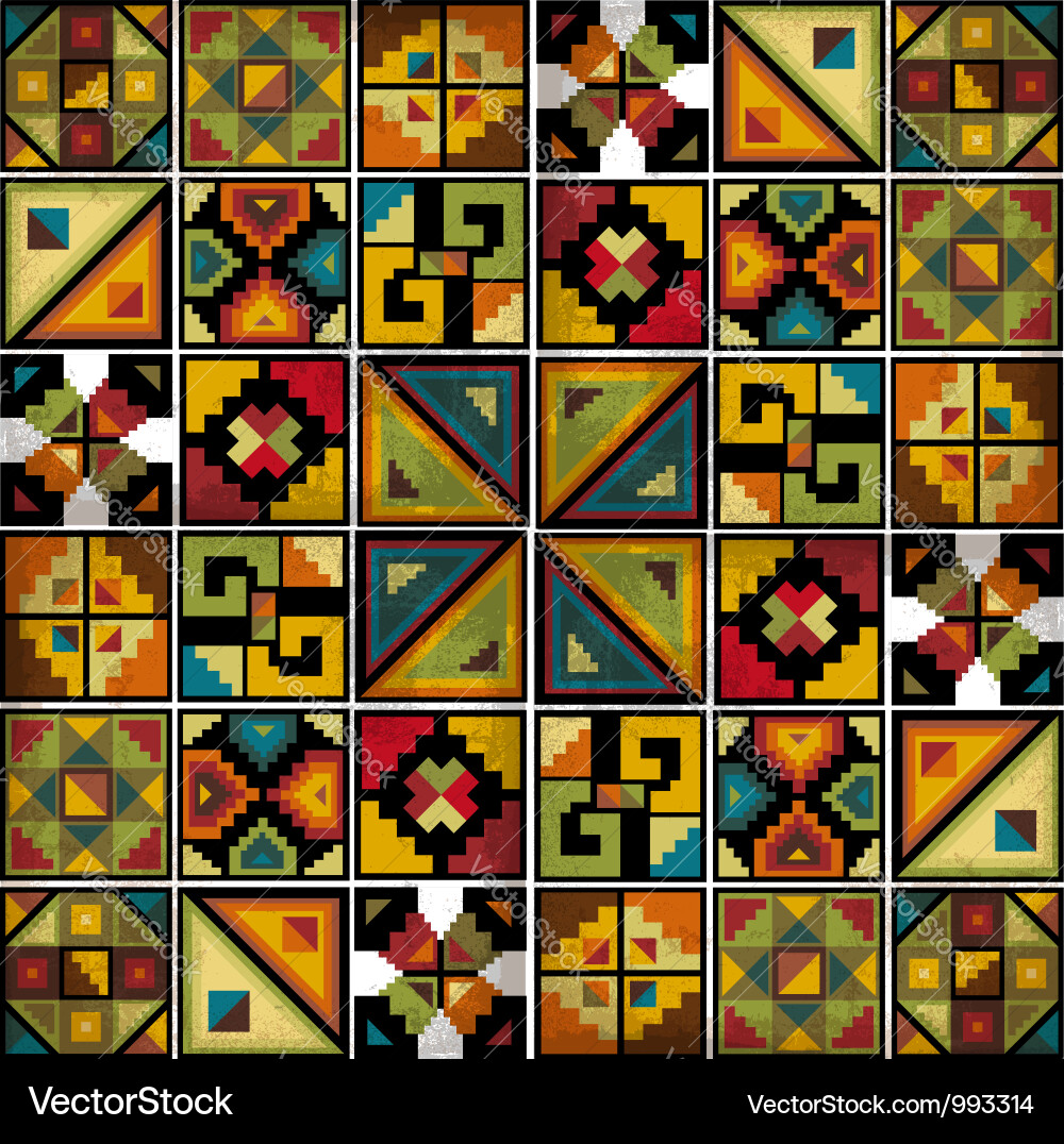 Inca Geometric Patterns Vector Image