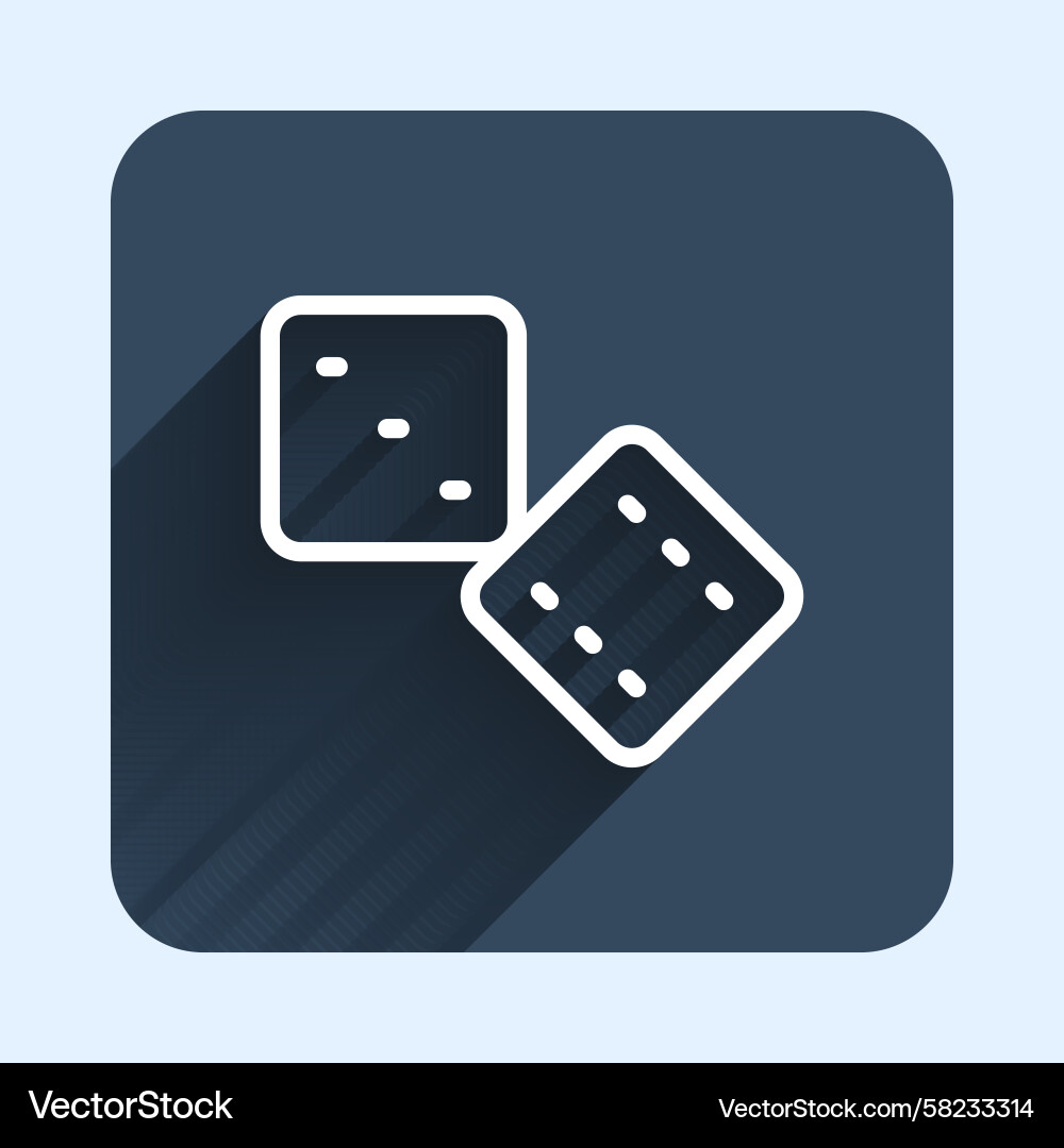 Isolated Dice Game Icon with Shadow Vector Image