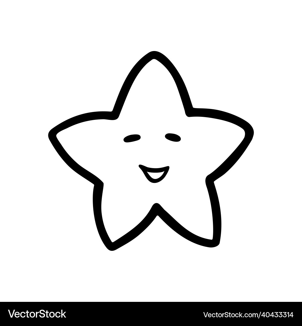 Lustige niedliche Stern Emoticon Ikone Hand gezeichnet Doodle Lustige niedliche Stern Emoticon Ikone Hand gezeichnet Doodle vektorbild