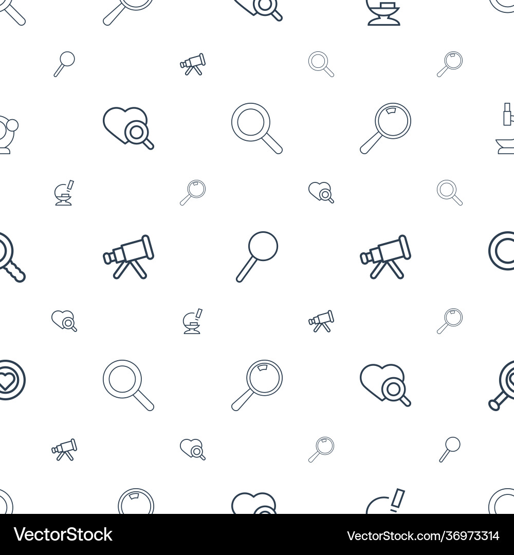 Magnify icons pattern seamless white background vector image