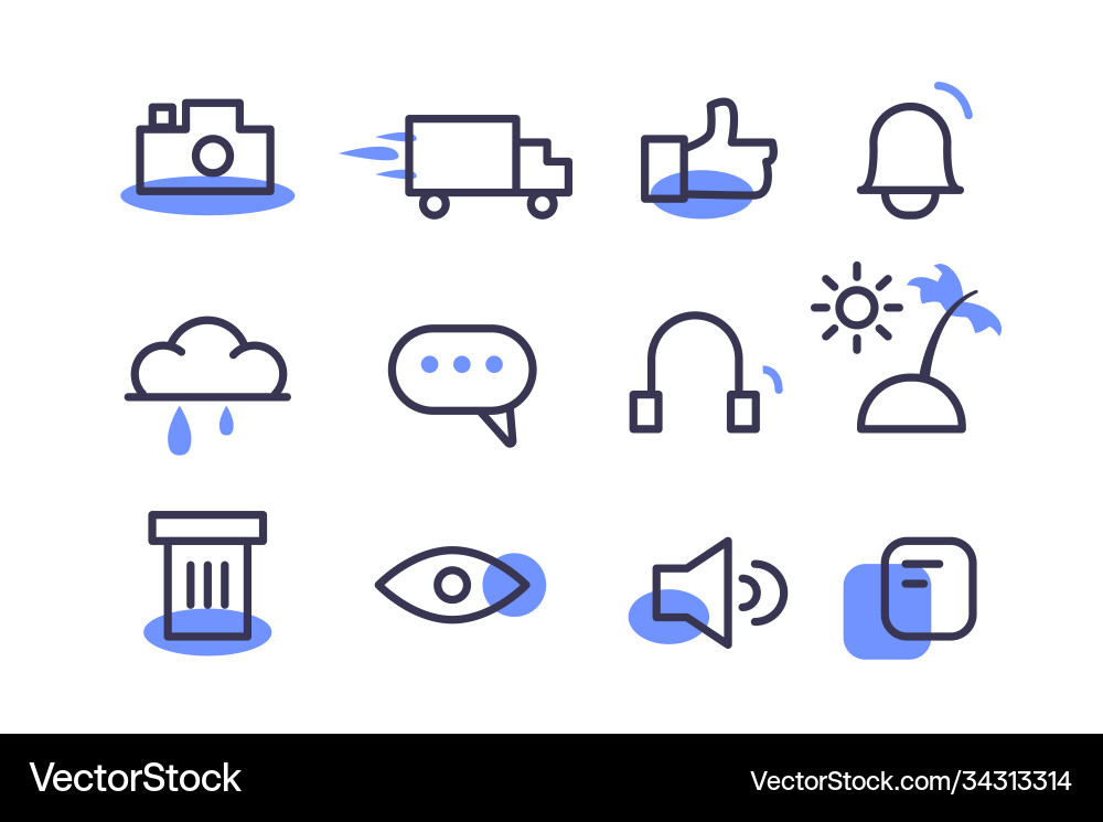 Modern set tech icons in flat style Modern set tech icons in flat style vector image