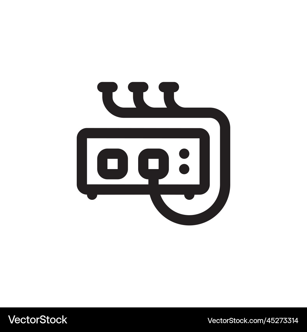 Network hub icon computer component outline Network hub icon computer component outline vector image
