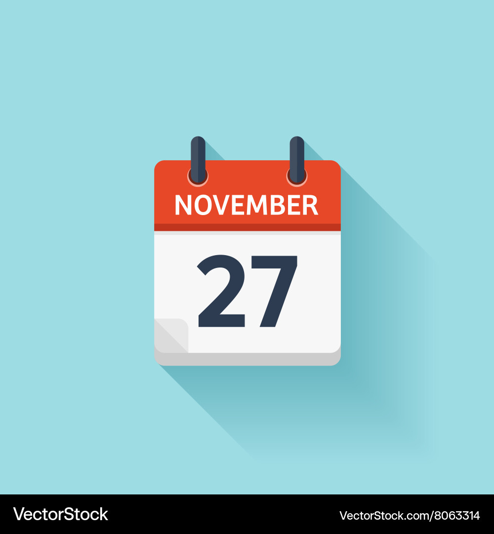 November 27 Calendar Icon – Royalty-Free Vector | VectorStock