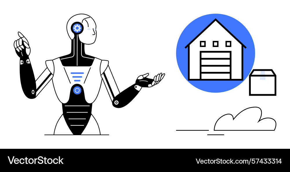 Robot with gesture control linked to smart home Robot with gesture control linked to smart home vector image