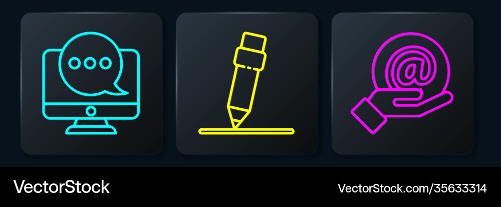 Set line chat messages notification on monitor Set line chat messages notification on monitor vector image