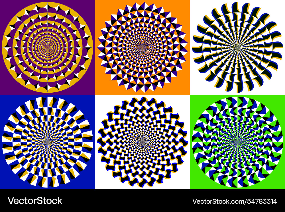 Set of circular patterns with different shapes Set of circular patterns with different shapes Vector Image