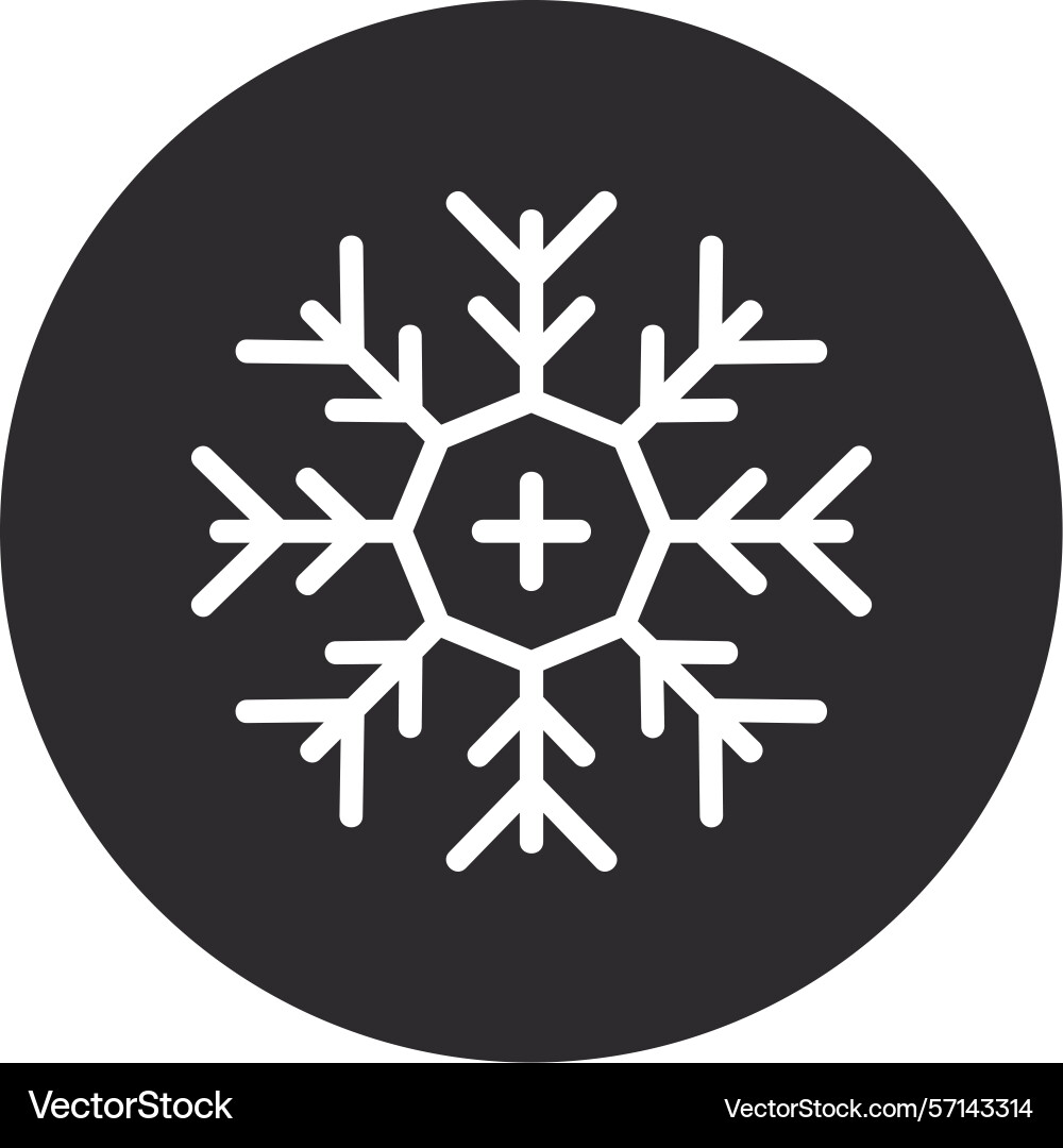 Snowflake inverted circle black vector image