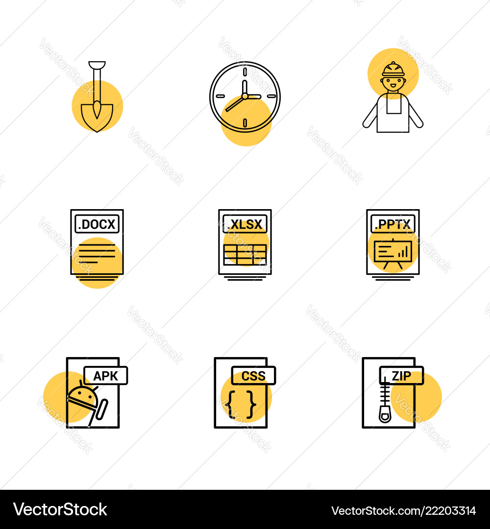 Spade clock engineer pptx power point zip vector image