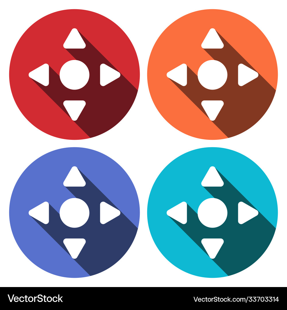White gamepad icon isolated with long shadow game vector image