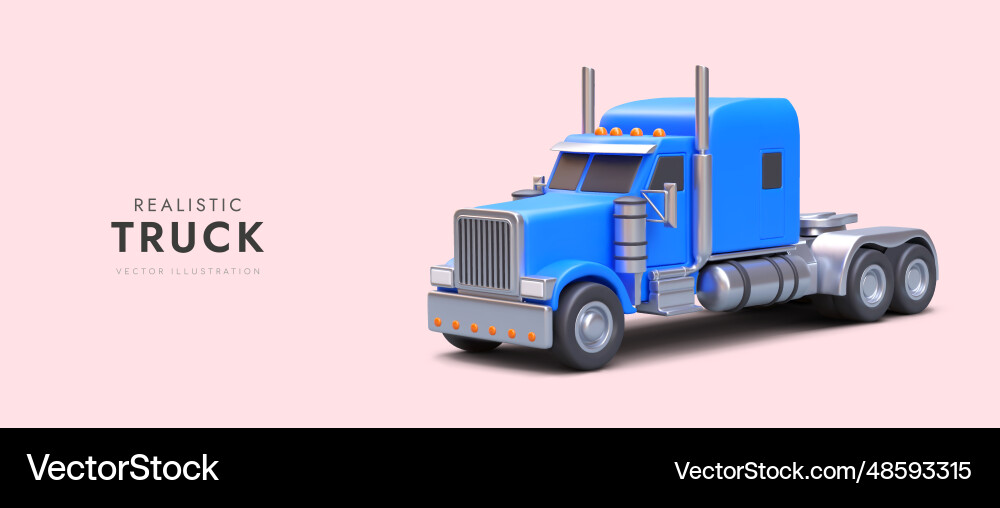 3d realistischer LKW in blauen Farben Lieferung 3d realistischer LKW in blauen Farben Lieferung vektorbild