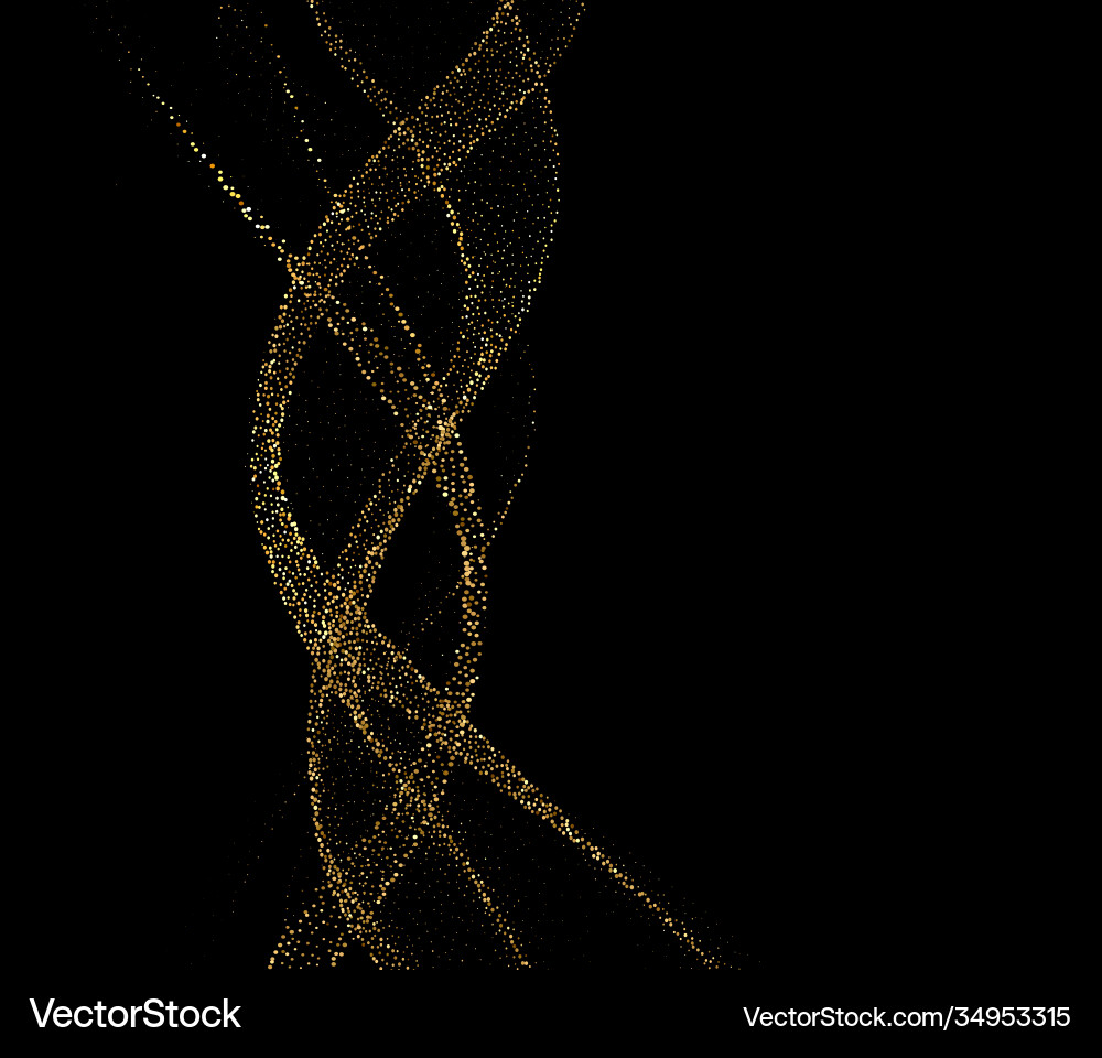 Abstract shiny golden wavy design element flow Abstract shiny golden wavy design element flow vector image