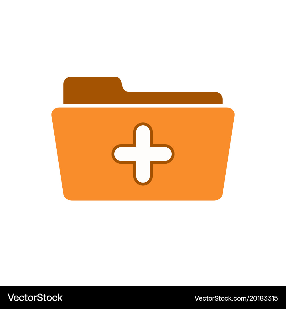 Add attach create folder make new plus icon vector image
