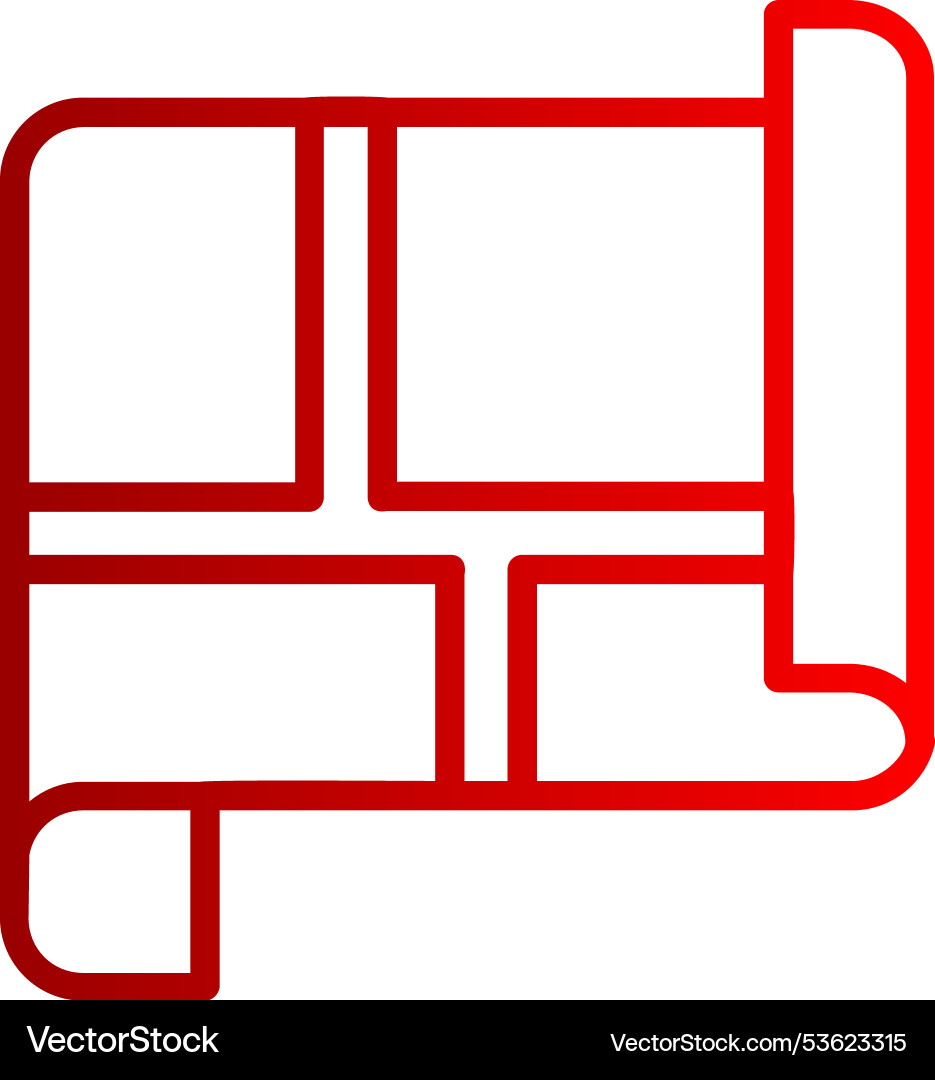 Blueprint line gradient icon Vector Image