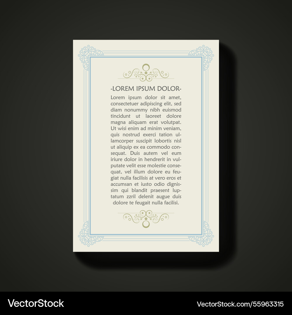 Calligraphic square ornament frame line for text Calligraphic square ornament frame line for text vector image