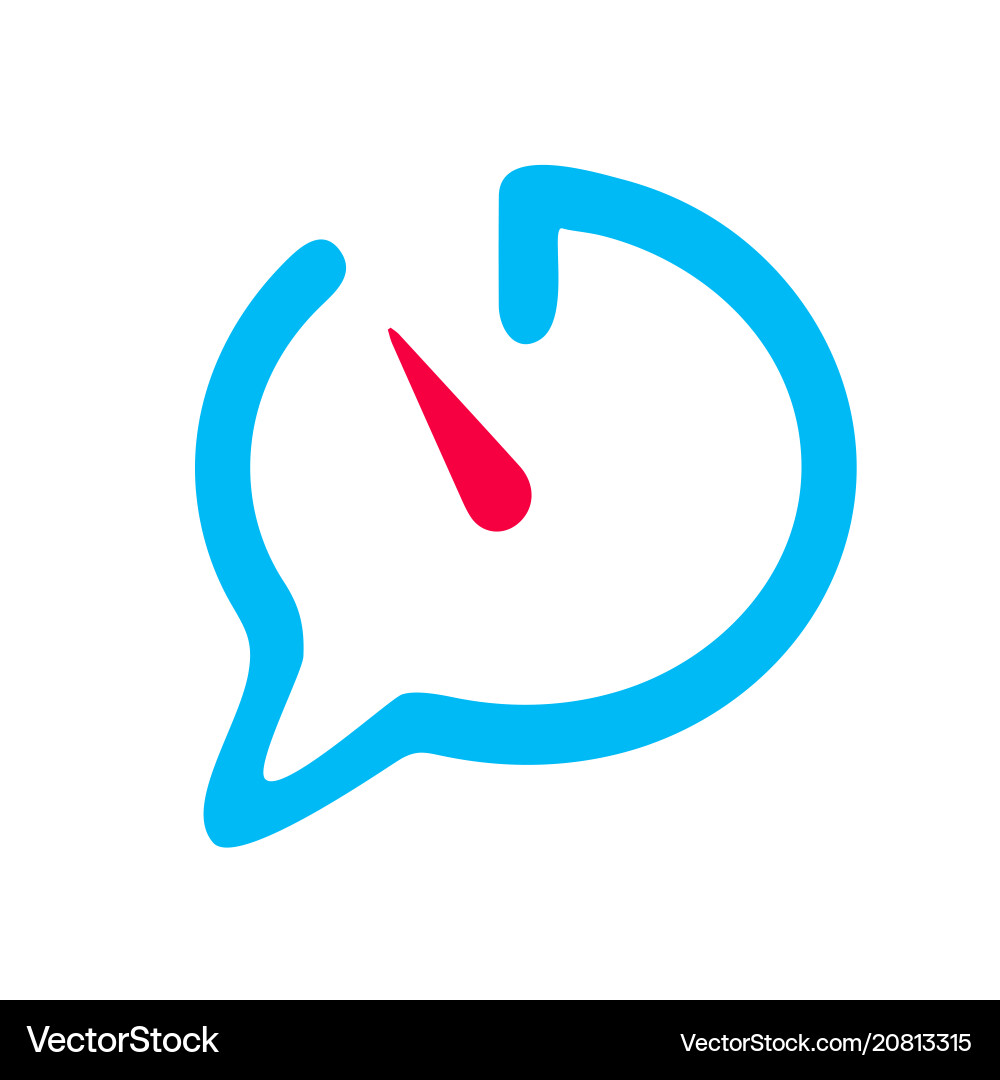 Chat icon speech bubble reminding of time open Chat icon speech bubble reminding of time open vector image