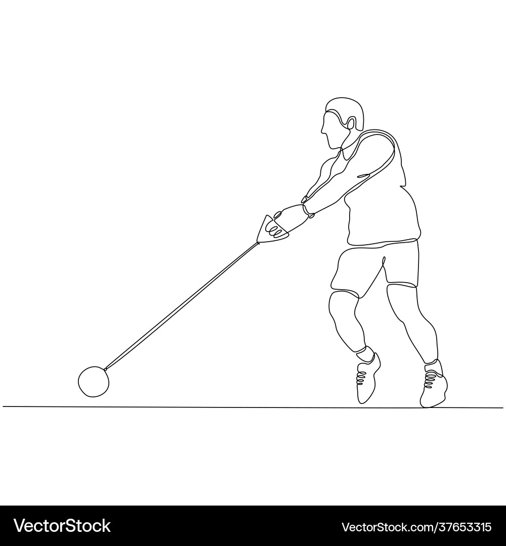 Continuous line drawing javelin Continuous line drawing javelin vector image