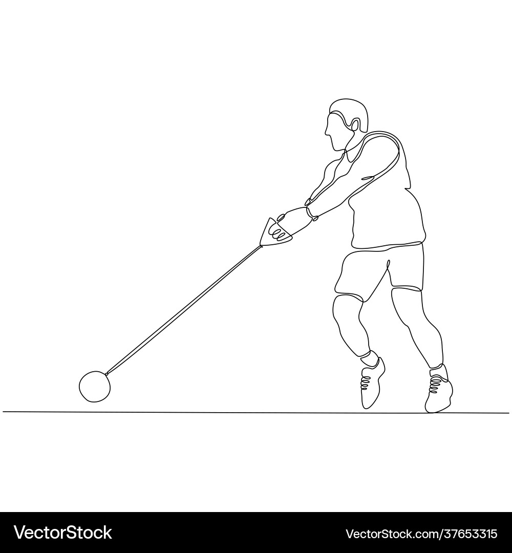 Continuous line drawing javelin vector image