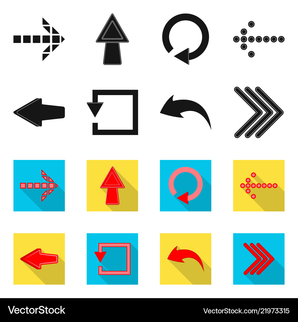 Design of element and arrow sign set Design of element and arrow sign set vector image