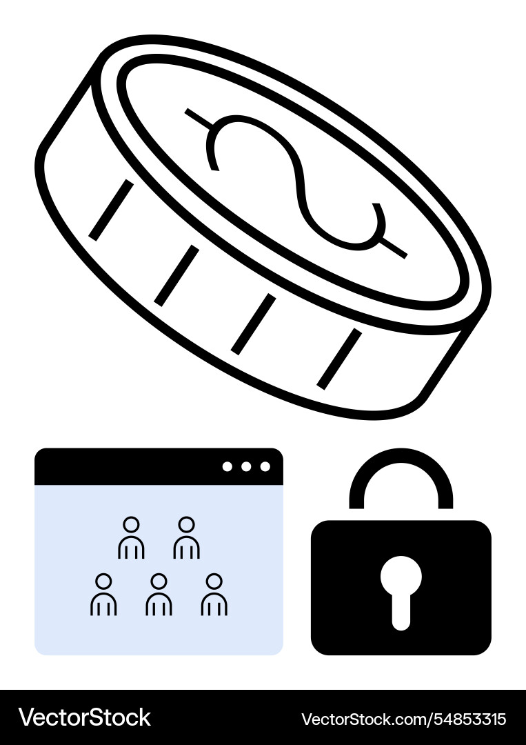 Digital finance with coin group display Digital finance with coin group display vector image