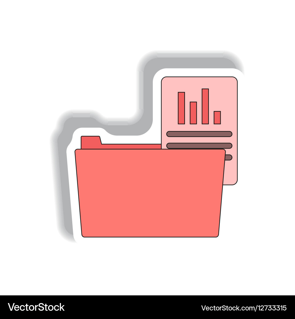 Folder with report in paper Vector Image